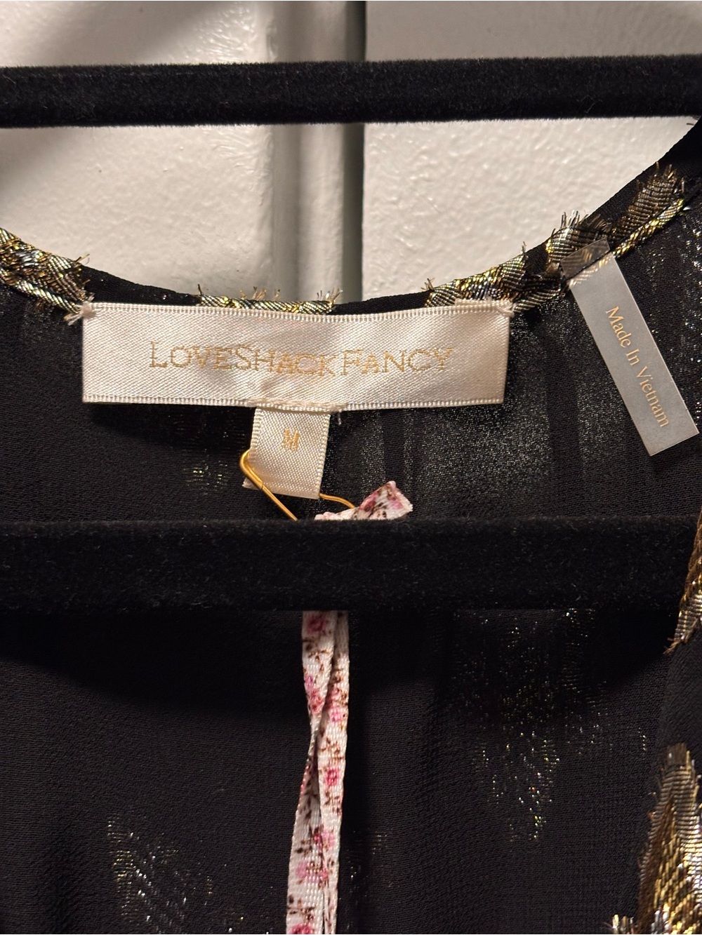 NWT LoveShackFancy Aneesha Black Gold Star Cutout Maxi Dress M - Picture 13 of 14